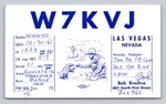 Ham Radio Qsl W7KVJ Las Vegas Nevada 1961 Gonset G-76 Mobile 21MC. Fixed Price $15.99.