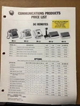 Communications Products Brochure C1986 Signaling Remotes Tone Decoders. Fixed Price $13.98.