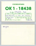 Ham Radio Qsl Qso Postcard OK1-18438, Kutn Hora, Czech Republic. Fixed Price $13.99.