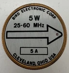 Bird 43 Thruline Wattmeter Element 5W 5A 25-60MHZ. Fixed Price $117.00.