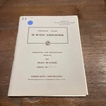 Krohn-hite Model DCA-10(R) Watt Amplifier Operating & Maintenance Manual. Fixed Price $14.14.