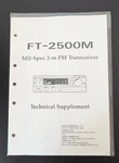 Yaesu FT-2500M Mil-spec 2M Fm Transceiver Technical Supplement Original Mint. Fixed Price $26.00.
