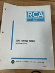 Vintage Rca Television Broadcast Station Light Control Panels M-40152INSTRUCTION. Fixed Price $14.95.