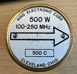 Used Bird 43 Thruline Wattmeter Element 100-250 Mhz 500W 500C Slug. Fixed Price $90.00.