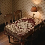 Western Texas Star Rectangle Tablecloth Primitive Country Rustic Vintage Wood.... Fixed Price $19.19.