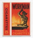Old Workman Virginia Cigarettes Small Box With Great Graphics. Fixed Price $22.49.