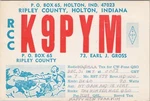Vintage Amateur Ham Radio Qsl Postcard K9PYM Earl J Gross 1967 Holton Indiana. Fixed Price $9.69.