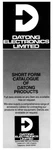 Datong Electronics Catalogue 1985 Amateur Shortwave Radio Accessories. Fixed Price $15.00.