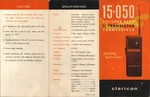 1975 Claricon 15-050 Citizen's Band 11 Transister Transceiver Operating Instruct. Fixed Price $9.99.