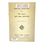 General Radio Genrad Type 1212-A Unit Null Detector Operating Instructions. Fixed Price $30.00.