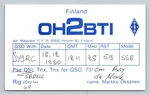 Ham Radio Qsl OH2BTI Finland To JY9RC 1980 28MHZ Ssb 100W Rig. Fixed Price $15.99.