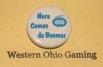 Here Comes De Boomer Promo Pinback Button Used Ham Radio Antenna. Fixed Price $29.99.
