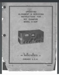 Hallicrafters S-20R Sky Champion Shortwave Radio 1945 21 Pages Comb Bound. Fixed Price $15.95.