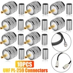 10PCS Uhf PL-259 Male Crimp Connectors Coax Cable Adapter For RG8X LMR240 Wire. Fixed Price $14.71.