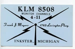 Cb Qsl Ham Radio Postcard Klm 8508 Inkster Michigan Frank J. Meyers. Fixed Price $7.99.