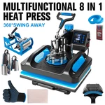 8 1 Heat Press Machine Digital Transfer Sublimation T-shirt Mug Hat Plate Cap. Fixed Price $163.90.