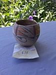 Nice Colorful Little Vase Marked Tsuke 3-1/2" High 3-3/4 Across W/2-3/4" Opening. Fixed Price $22.00.