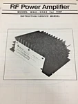 Rf Power Amplifier, Model WAH-2082 For Vhf, Wilson Products, Instructions, 5/85. Fixed Price $10.00.