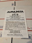 Alpha Delta Dx-b 160-80-40-30 Meters Installation Manual. Fixed Price $8.00.