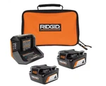 Ridgid 18V Lithium-ion (2) 4.0 Ah Battery Starter Kit With Charger And Bag. Fixed Price $99.99.