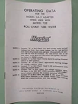 Hickok Tube Tester 752 Operating Data For CA-5 Adapter Cable. Fixed Price $14.95.