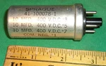 Sprague 3-SECTION Capacitor W/ Octal Base 10-10-10UF 400VDC 41-100078-1 (1957). Fixed Price $19.99.