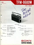 Sony TFM-8600W 4 Band Fm/ Air/ Mw/ Beacon Portable Radio Receiver Service Manual. Fixed Price $23.39.