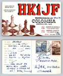 Ham Radio Qsl Qso Postcard HK1JF, Barranquilla, Colombia. Fixed Price $13.99.