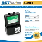 9.6V 700MAH Nimh Battery For Alinco EBP-36, EBP-36N, DJ-190, DJ-491. Fixed Price $27.59.