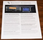Brochure: Elecraft K3 160-6 Meters 100W Transceiver + P3 Panadapter Display. Fixed Price $20.00.