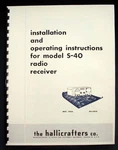 Hallicrafters S-40 S40 Communications Receiver Operating Instructions. Fixed Price $11.99.