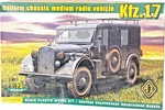 Ace 72260 1:72 Scale Uniform Chassis Medium Radio KFZ.17 Military Vehicle Boxed.. Fixed Price $20.23.