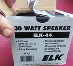 ELK-44 30 Watt Speaker (new In Open Box). Fixed Price $30.00.