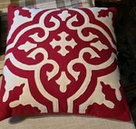 Lands End Decorative Medallion Rich Red Pillow Cover With Insert 16X16. Fixed Price $30.00.