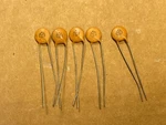5 Nos Vintage 1970S Crl .001 Uf 1000V Ceramic Disk 1KV Tube Amp Capacitors (qty). Fixed Price $5.00.