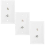 3X F Type Coax Cable Connector RJ11 RJ12 Phone Line Wall Plate Tv Antenna White. Fixed Price $16.30.