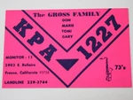 Vintage Amateur Ham Radio Qsl Postcard - Kpa 1227 Fresno, Gross Fam. Fixed Price $9.45.