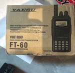 Yaesu FT-60R Vhf/uhf Dual Band Fm Handheld Transceiver Radio Open Box. Fixed Price $160.00.