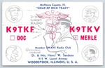 1959 Woodstock Il Mchenry County Sandeen K9TKV Dick Tracy Caduceus Qsl Ham Radio. Fixed Price $11.97.