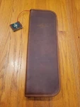 Henry & Martin's London Brown Leather Travel Necktie Case, Zippered Nos. Fixed Price $34.00.