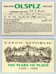 Ham Radio Qsl Qso Postcard OL5PLZ, Plze Czech Republic. Fixed Price $16.99.