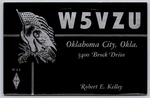 1955 Oklahoma City W5VZU Qsl Postcard Robert E. Kelley Eagle Flag Ham Radio D436. Fixed Price $11.95.