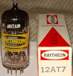 Vintage Raytheon Mullard 12AT7 ECC81 Vacuum Tube 5390/4650 Mhos "VF3 B8K2". Fixed Price $41.99.