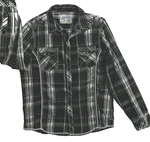 Chalc Men Shirt Xl Blue/black Plaid Long Sleeve Button Down. Fixed Price $15.99.