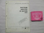 Hewlett Packard 8554B Spectrum Analyzer Rf Section Operating Information. Fixed Price $29.97.