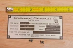 Placard For Continental 315R-1 828E-1 Collins Power Rock Am Transmitter. Fixed Price $30.00.