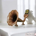 Vintage Gramophone Iphone Speaker Dock, Handmade Copper Acoustic Amplifier. Fixed Price $139.90.