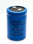 Sprague Powerlytic 36DX 780 200 Dc 8352C Aluminum Capacitor 1980S Vintage. Fixed Price $6.00.