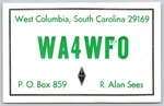 1981 WA4WFO West Columbia Sc Ham Radio Qsl Postcard R. Alan Sees W7RM A36. Fixed Price $15.15.