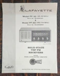 Lafayette PF-30 PF-60 Solid State Vhf Fm Receiver Install Operating Instructions. Fixed Price $29.99.